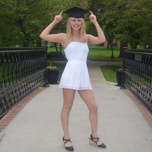 White Romper Ties In Back